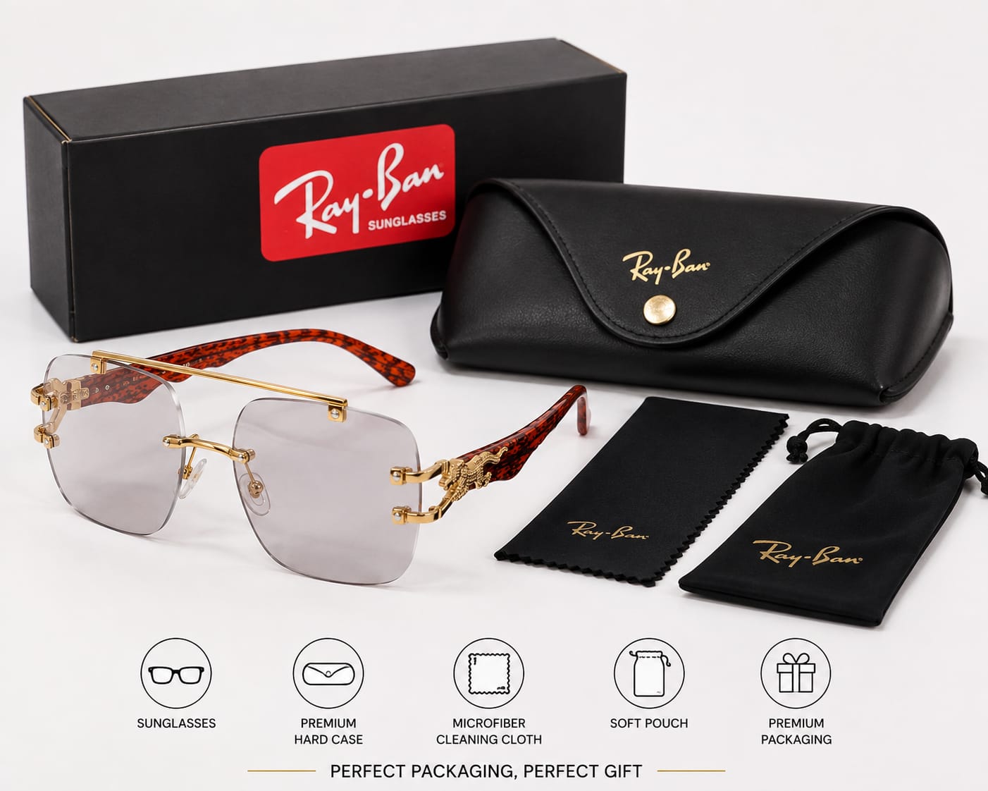 Men's Rimless Photochromic Sunglasses.